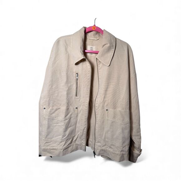 Free People We the Free, Ivory Sally Canvas Jacket, Size Large (NWT) - Picture 4 of 8